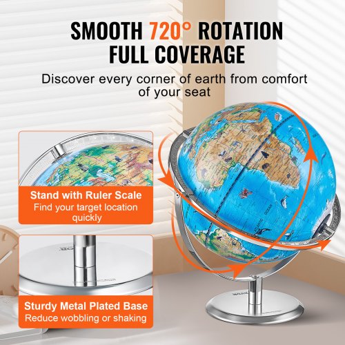 Educational Globe for Kids 10 in254 mm Interactive AR World Globe with AR