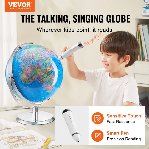 Talking World Globe 9 in228.6 mm Interactive Globe for Kids Early