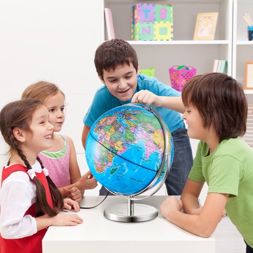 Rotating World Globe with Stand 13 in330.2 mm Educational Geographic