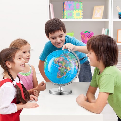 Rotating World Globe with Stand 8 in203.2 mm Educational Geographic Globe