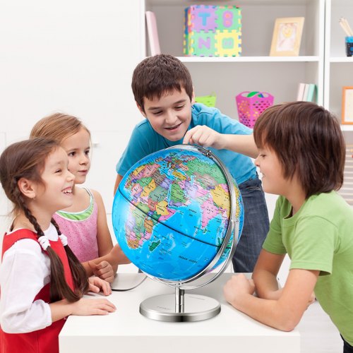 Illuminated World Globe with Stand 13 in330.2 mm Educational Earth Globe