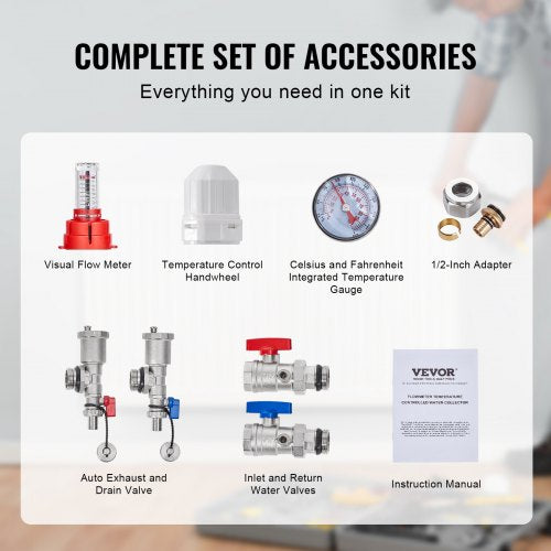 10Branch Radiant Heat Manifold 12 PEX Tubing Manifold Stainless Steel