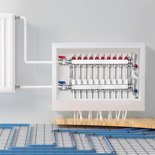 10Branch Radiant Heat Manifold 12 PEX Tubing Manifold Stainless Steel