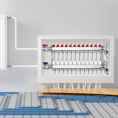 12Branch Radiant Heat Manifold 12 PEX Tubing Manifold Stainless Steel