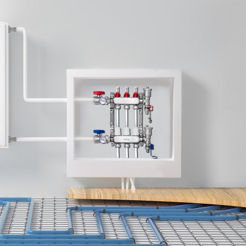 3Branch Radiant Heat Manifold 12 PEX Tubing Manifold Stainless Steel