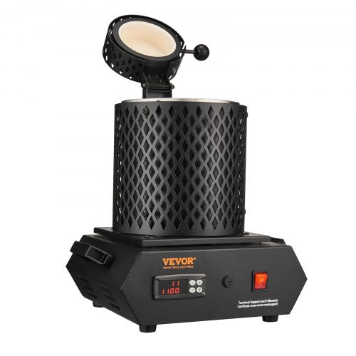 Gold Melting Furnace 1350W 2102 Max Temperature Digital Electric With 1 Kg And