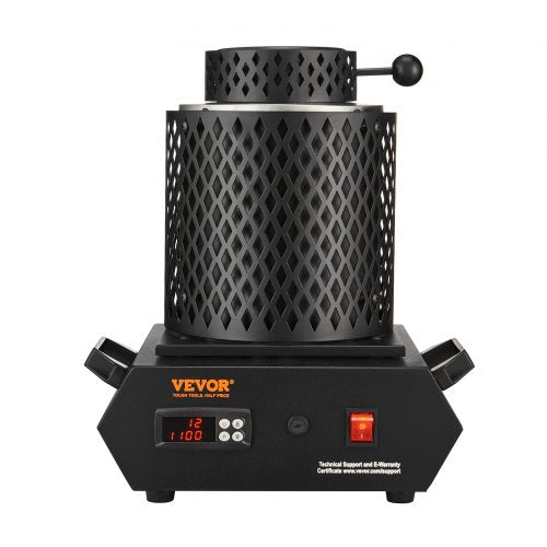 Gold Melting Furnace 1350W 2102 Max Temperature Digital Electric With 1 Kg And