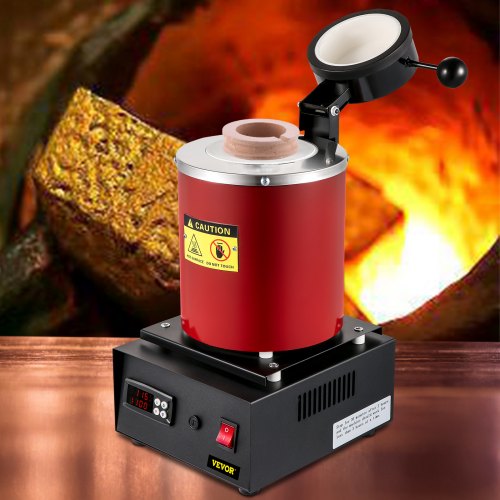 Gold Melting Furnace 1350W 2102 Max Temperature 3 Kg Digital Electric With 1