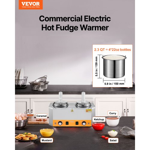 Electric Cheese Dispenser With Pumps 24X2 L Commercial Hot Fudge Warmer