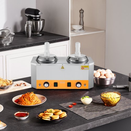 Electric Cheese Dispenser With Pumps 24X2 L Commercial Hot Fudge Warmer