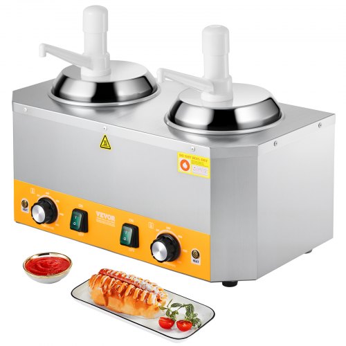 Electric Cheese Dispenser With Pumps 24X2 L Commercial Hot Fudge Warmer