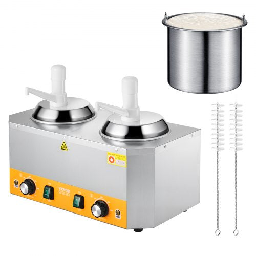 Electric Cheese Dispenser With Pumps 24X2 L Commercial Hot Fudge Warmer