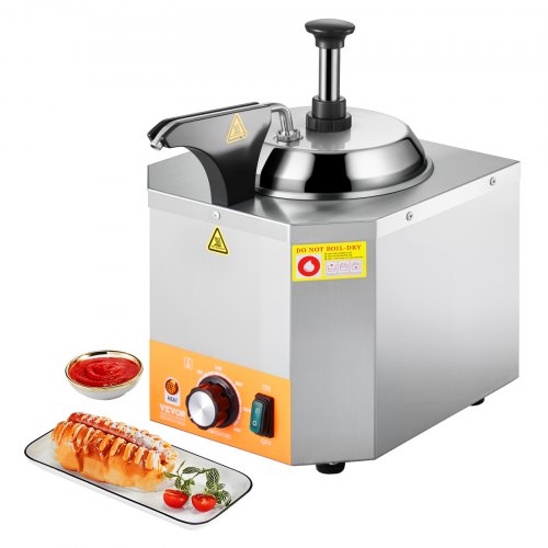 Electric Cheese Dispenser With Pump 24L Commercial Hot Fudge Warmer Stainless