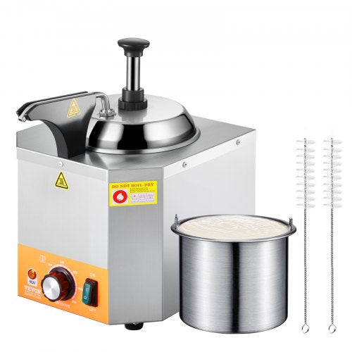 Electric Cheese Dispenser With Pump 24L Commercial Hot Fudge Warmer Stainless