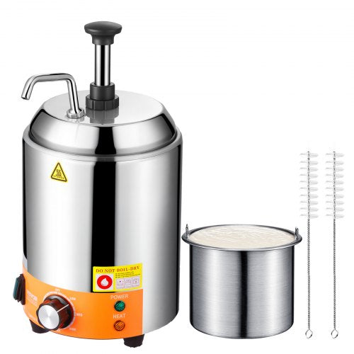 Electric Cheese Dispenser With Pump 24L Commercial Hot Fudge Warmer Stainless lb