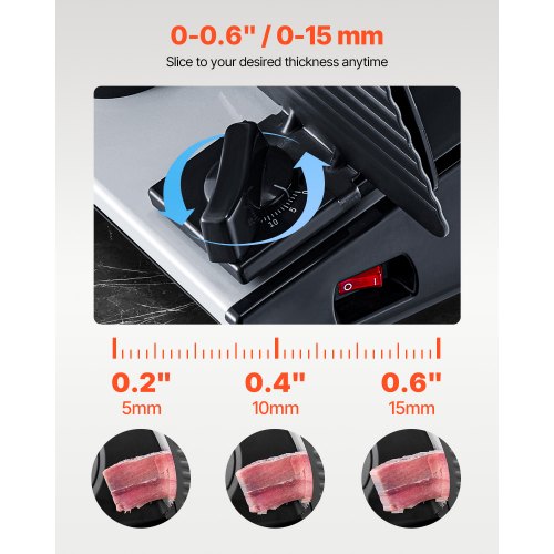 Meat Slicer 180W 75 Electric Deli Food Slicer for Frozen Meat Bread Cheese