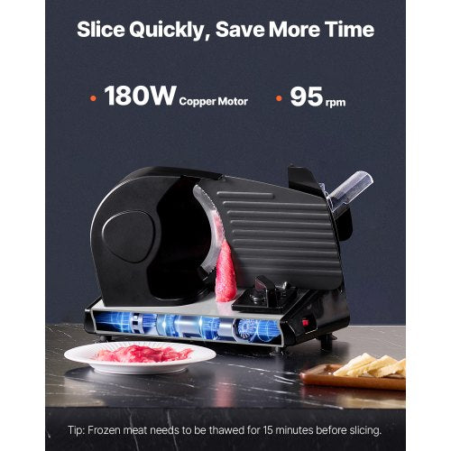 Meat Slicer 180W 75 Electric Deli Food Slicer for Frozen Meat Bread Cheese