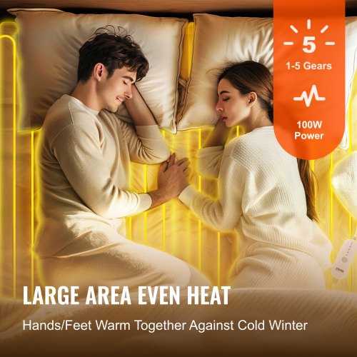 Heated Mattress Pad 54x75 in Full Electric Warmer Coral Fleece Auto Off – 120V
