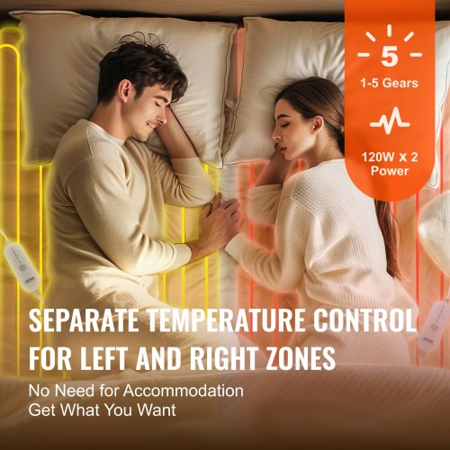Heated Mattress Pad 60 x 80 in Queen Electric Bed Warmer with 15 Heat