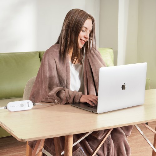 Heated Blanket Electric Throw 100 x 90 King Size Soft Flannel Heating
