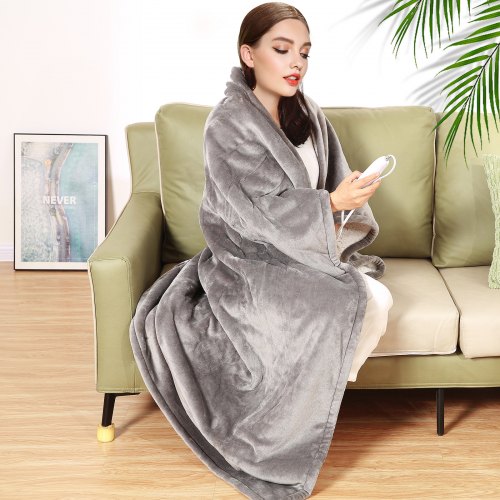 Heated Blanket Electric Throw 50 x 60 Twin Size Soft Flannel Sherpa