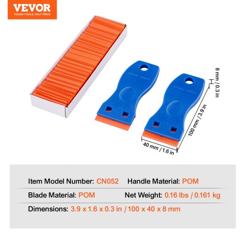 Plastic Razor Blade Scraper 2PCS Scraper Tool 120PCS POM Plastic Blades