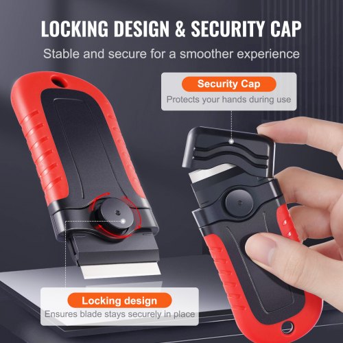 Razor Blade Scraper 15 Extra Blades Locking Scraper Tool with Security