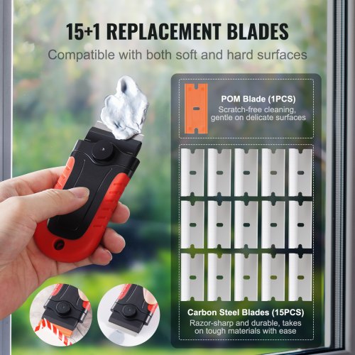 Razor Blade Scraper 15 Extra Blades Locking Scraper Tool with Security