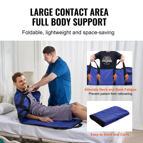 Positioning Bed Pad with 8 Reinforced Handles 48 x 40 Lifting Turning