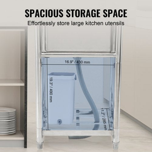 Stainless Steel Utility Sink 1 Compartment Free Standing Small Sink Include