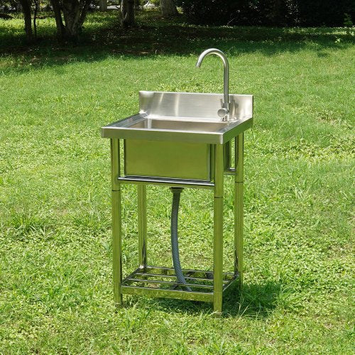 Stainless Steel Utility Sink 1 Compartment Free Standing Small Sink Include