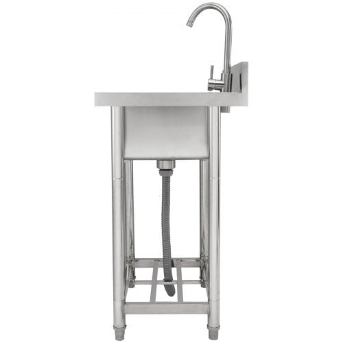 Stainless Steel Utility Sink 1 Compartment Free Standing Small Sink Include