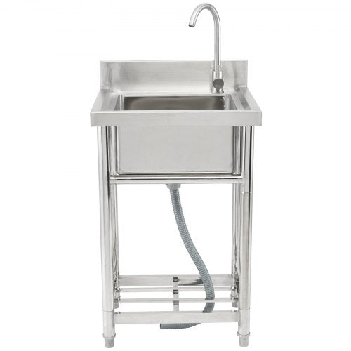 Stainless Steel Utility Sink 1 Compartment Free Standing Small Sink Include