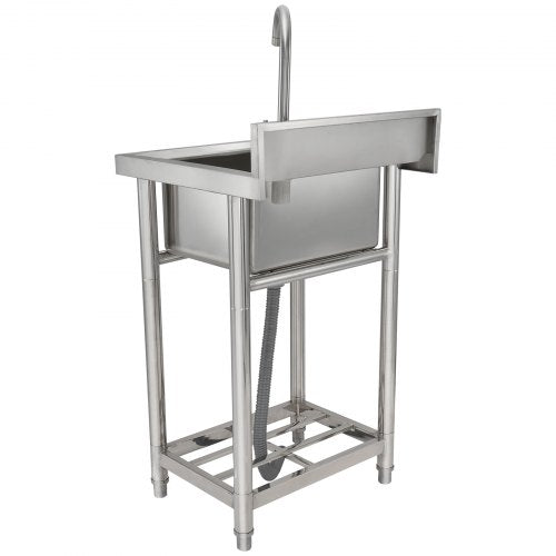 Stainless Steel Utility Sink 1 Compartment Free Standing Small Sink Include