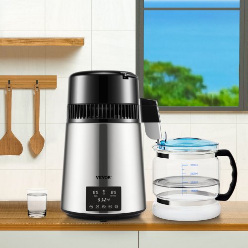 1.1Gal Water Distiller 0.4GalH Distilled Water Maker Machine 1750W 0-99H