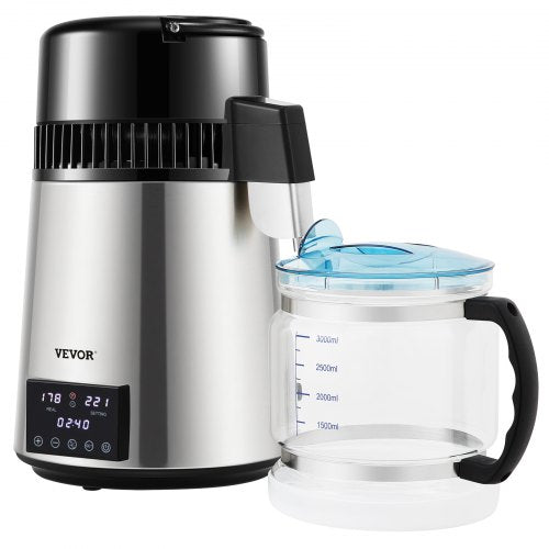 1.1Gal Water Distiller 0.4GalH Distilled Water Maker Machine 1750W 0-99H