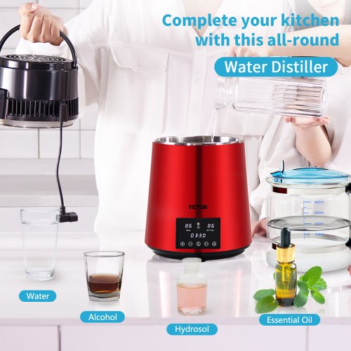 1.1 Gal Water Distiller 03Gal/H 750W Distilled Water Maker Machine 0-99H