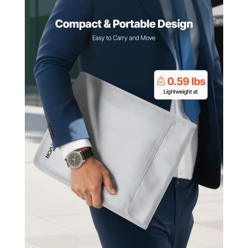 Fireproof Document Bag 2192 Heat Insulated Waterproof With Smooth Zipper