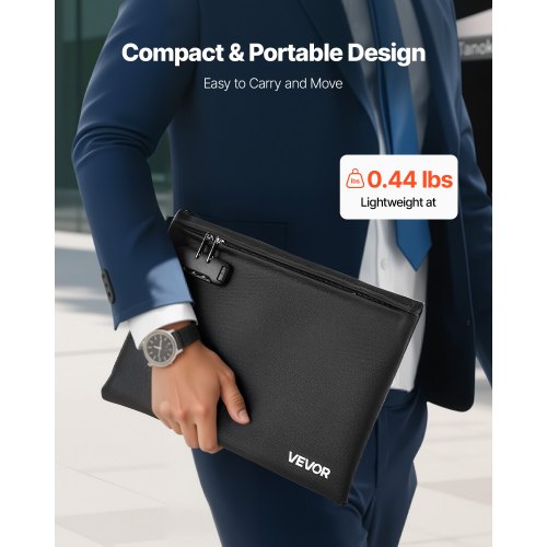 Fireproof Document Bag 1832 Heat Insulated Waterproof With Lock Portable File