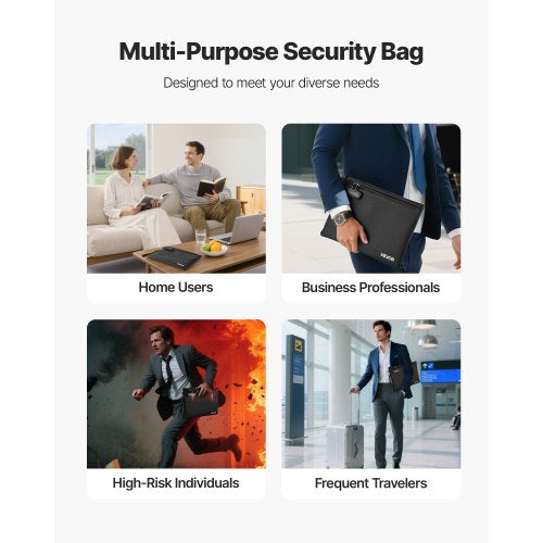 Fireproof Document Bag 1832 Heat Insulated Waterproof With Lock Portable File