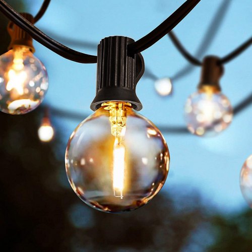 LED Outdoor String Lights 100FT 2700K Dimmable Outside Patio Lights with 50 G40