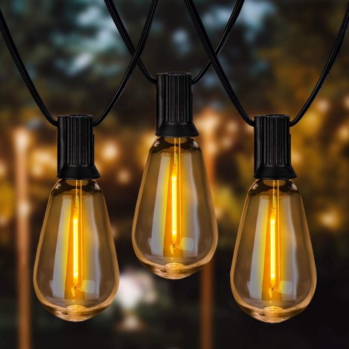 LED Outdoor String Lights 50FT 2700K Dimmable Outside Patio Lights with 15