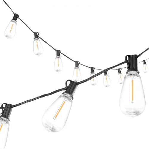 LED Outdoor String Lights 50FT 2700K Dimmable Outside Patio Lights with 15