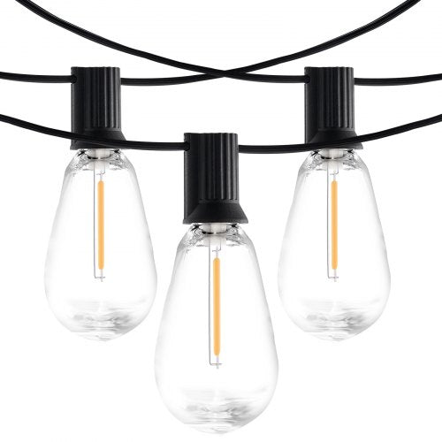 LED Outdoor String Lights 50FT 2700K Dimmable Outside Patio Lights with 15