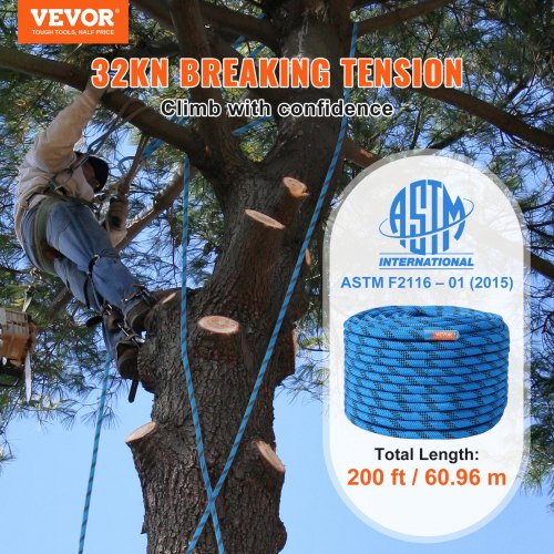 127mm Static Climbing Rope 609M200ft Outdoor Rock Climbing Rope 30KN