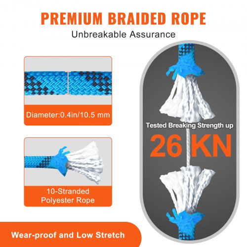 10.5 mm Static Climbing Rope 9.7M ( 32ft ) Outdoor Rock Climbing Rope 25KN