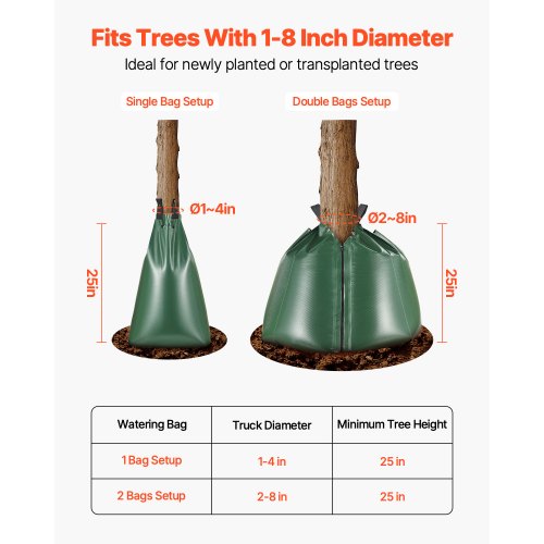 Tree Watering Bag 8 Packs 20 Gallons Watering Bags for New Trees 59 Hours