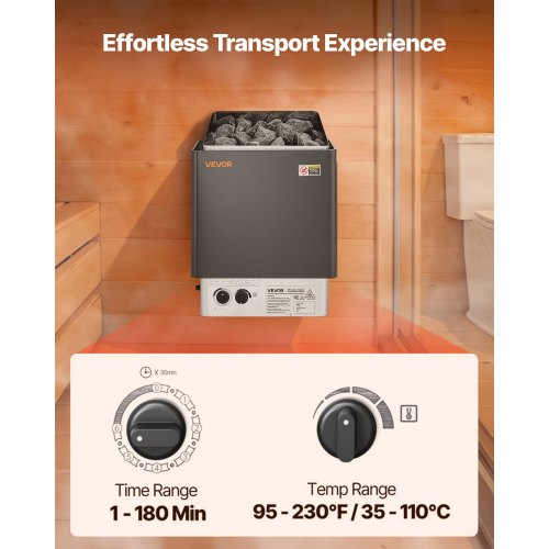 Sauna Heater 2Kw Ac 120V Electric Stove Dry Steam Bath Saunas With Predrilled