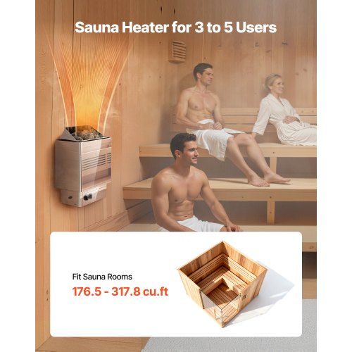 Sauna Heater 6Kw 240V Electric Stove Dry Steam Bath Saunas With Predrilled