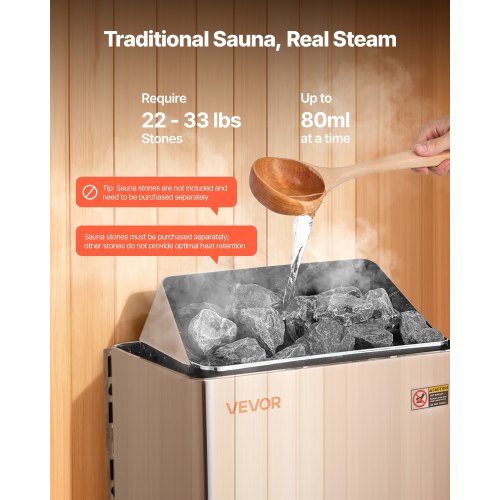 Sauna Heater 6Kw 240V Electric Stove Dry Steam Bath Saunas With Predrilled